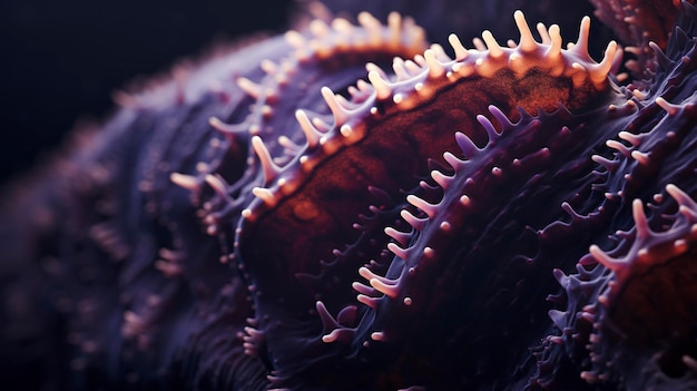 A Photo capturing the intricate details and textures of a sea cucumber