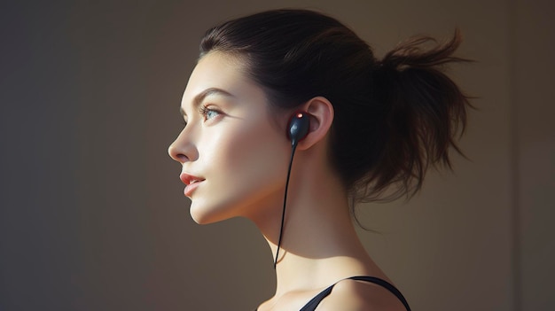 A Photo capturing the minimalist aesthetics and lightweight design of a wireless sports earphone