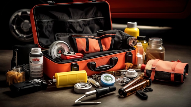 A Photo of a Car Rental Emergency Kit