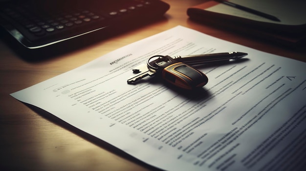 A Photo of a Car Rental Rental Agreement