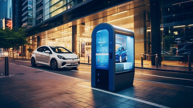 A Photo of a Car Rental Self Service Kiosk