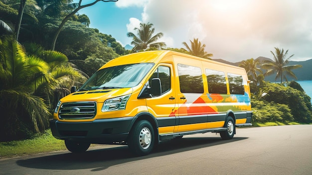 A Photo of a Car Rental Shuttle Bus