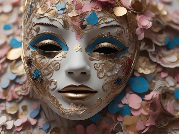 photo of a carnival mask on isolated background