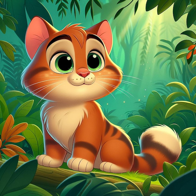 A photo of cat disney cartoon style AI Generated