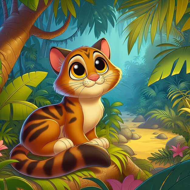 A photo of cat disney cartoon style AI Generated