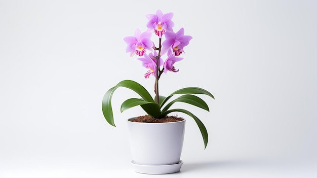 Photo of Cattleya in minimalist pot as houseplant for home decoration