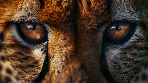 A photo of a cheetahs eyes