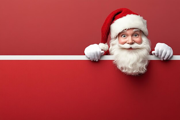 Photo photo of christmas santa claus with white red background