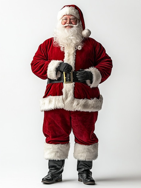 Photo photo of christmas santa claus with white red background