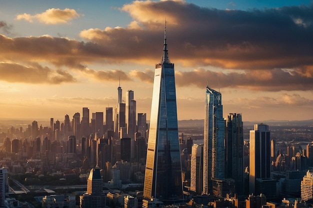 Photo of city skyline with a famous tower