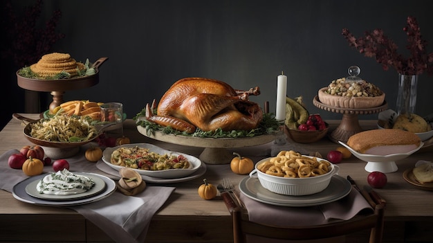 Photo of a Classic and Traditional Thanksgiving Feast A Timeless Celebration of Gratitude and Togetherness