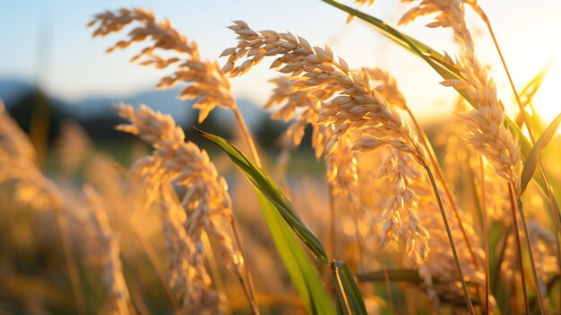 photo closeup shot of triticale plants generated by AI