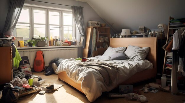 A photo of a clutterfree and wellvacuumed bedroom