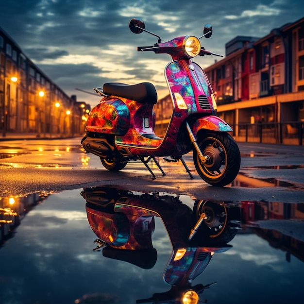 Photo of Colored scooter or scooty isolated with background