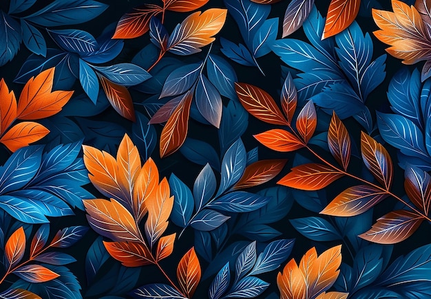 Photo of colorful leaves pattern wallpaper background design