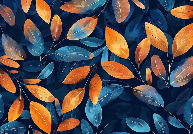 Photo of colorful leaves pattern wallpaper background design