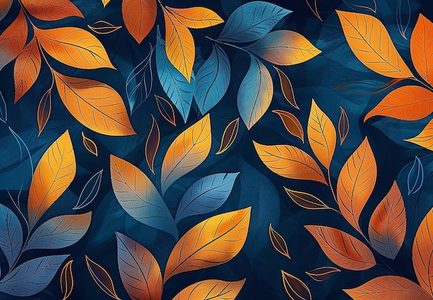 Photo of colorful leaves pattern wallpaper background design