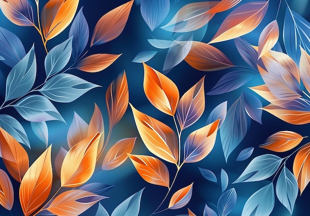 Photo of colorful leaves pattern wallpaper background design