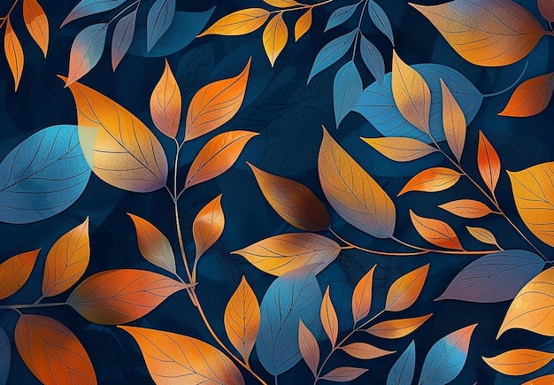 Photo of colorful leaves pattern wallpaper background design