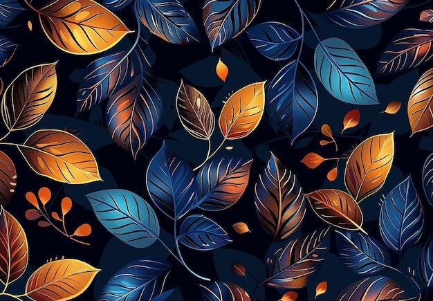 Photo of colorful leaves pattern wallpaper background design