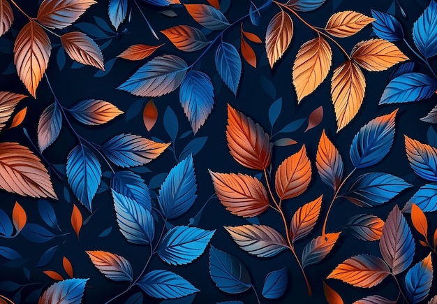 Photo of colorful leaves pattern wallpaper background design