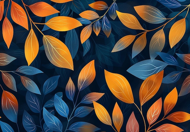 Photo of colorful leaves pattern wallpaper background design