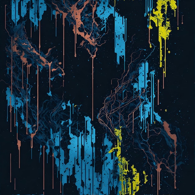 Photo of Colorful Paint Splatters on a Black Background