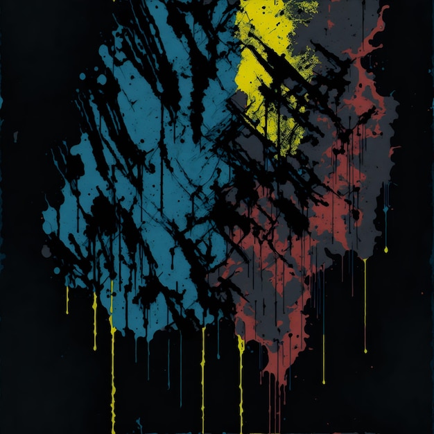 Photo of Colorful paint splatters on a poster background