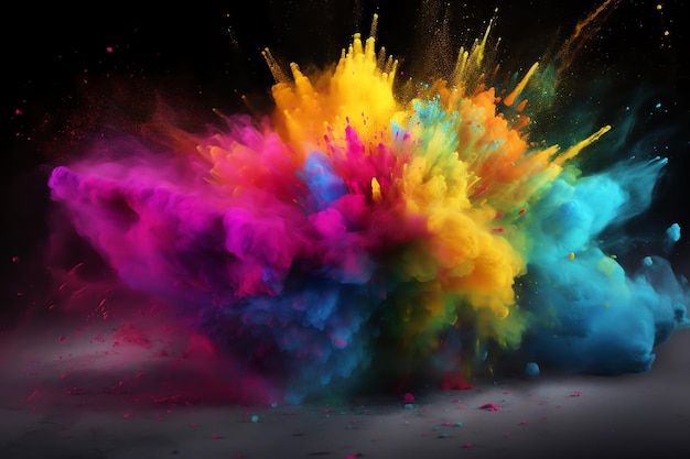 Photo colorful powder paint explosion