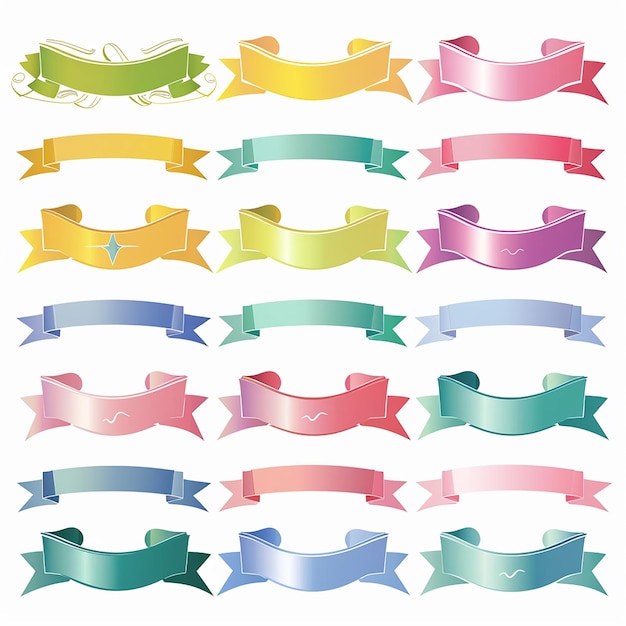 Photo photo of colorful ribbon banners a collection of decorative ribbons in various colors