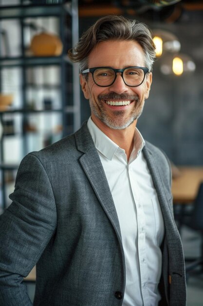 Photo of a Confident Young Banker and CEO in His Office