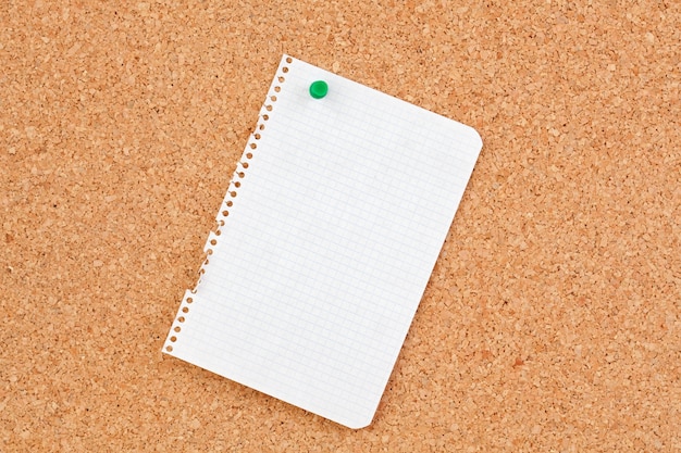 Photo of corkboard with blank paper punch