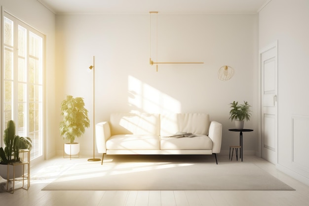 Photo of a cozy living room with a comfortable couch and a decorative rug