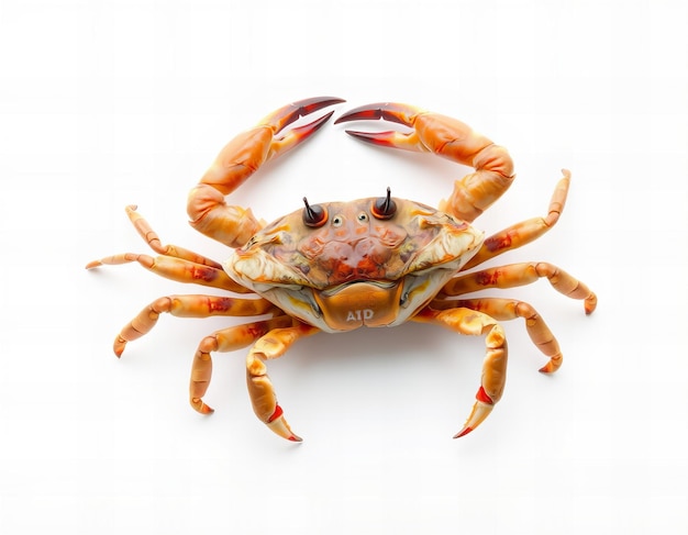 Photo photo crab standing on white background