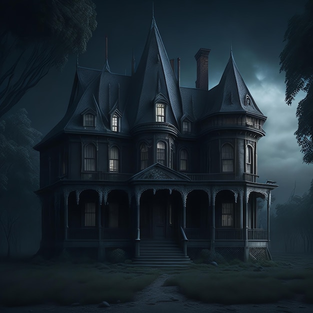 Photo Creepy House Horor Dark Halloween