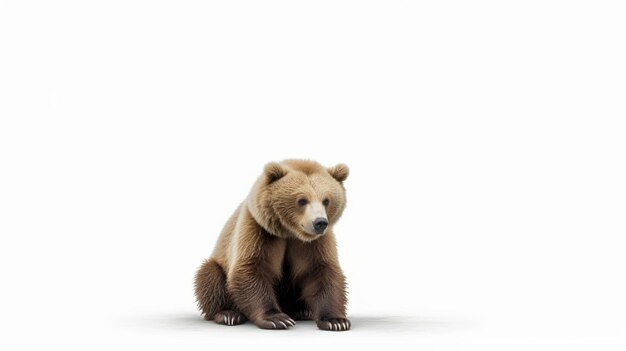 Photo of a cute American bear isolated on white background