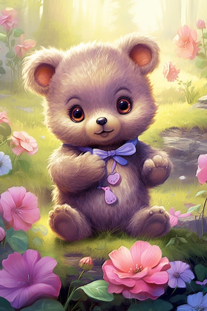 Photo cute baby bear