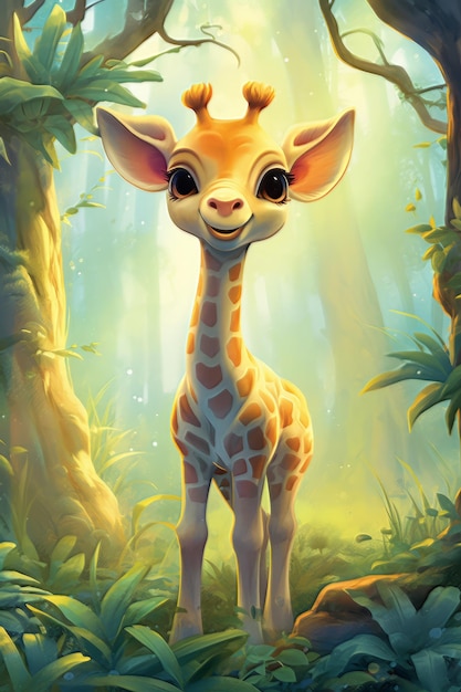 Photo cute baby giraffe