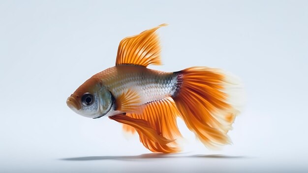 Photo of a cute Betta Fish isolated on white background