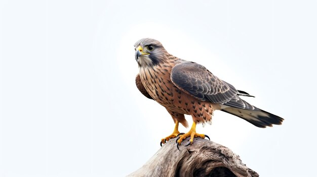 Photo of a cute Bird of Prey isolated on white background