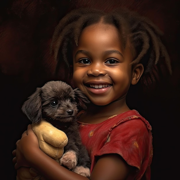 photo of a cute little girl with a dog toy