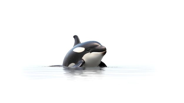 Photo of a cute Orca isolated on white background