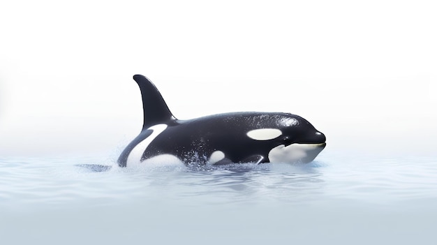 Photo of a cute Orca isolated on white background