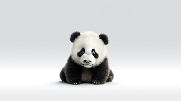 Photo of a cute Panda isolated on white background