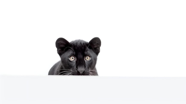 Photo of a cute Panther isolated on white background