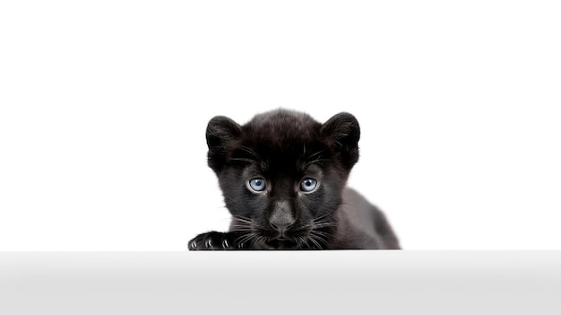 Photo of a cute Panther isolated on white background