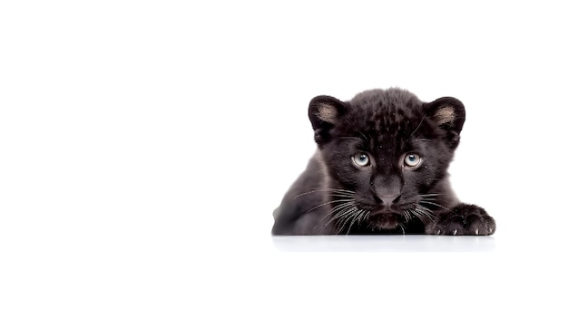 Photo of a cute Panther isolated on white background