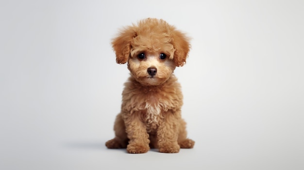 Photo of a cute Poodle isolated on white background