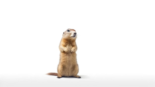 Photo of a cute Prairie Dog isolated on white background