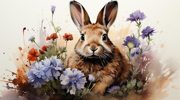 Photo cute rabbit bunny in the container magical fantasy concept generative ai